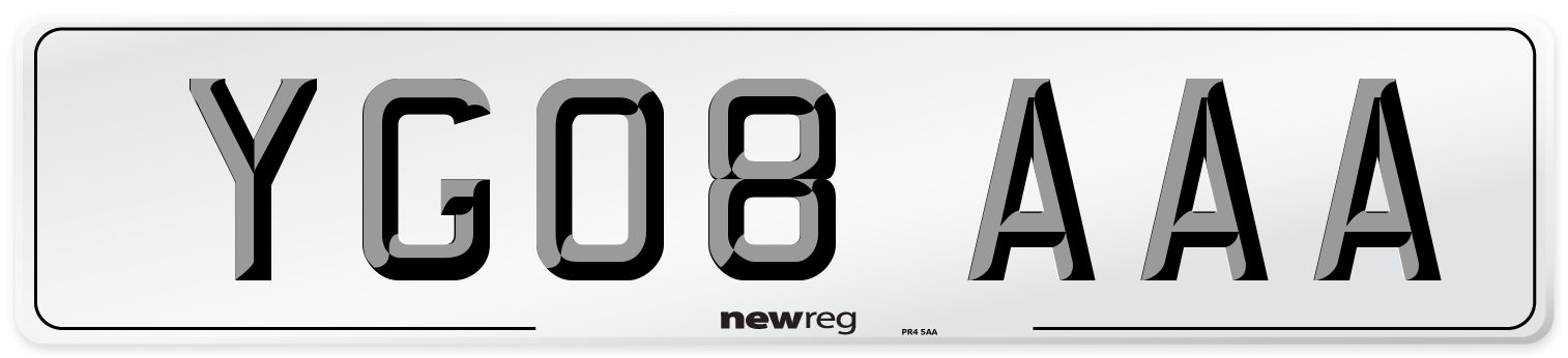 YG08 AAA Number Plate from New Reg